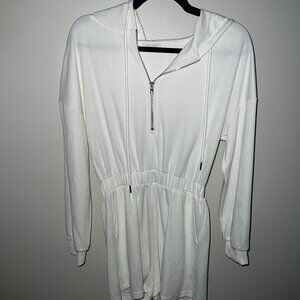 Adorable small,white "Pink Lily" Romper